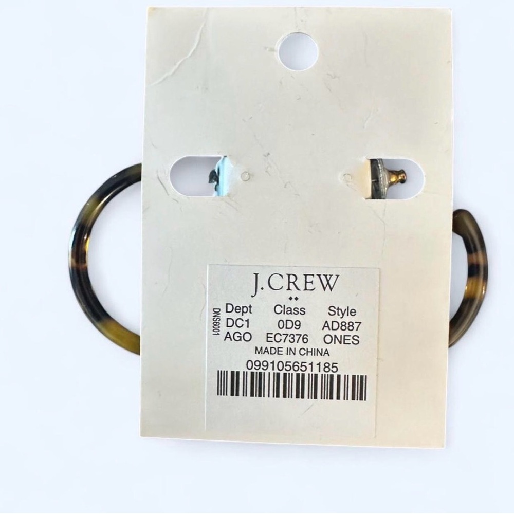 J. Crew Tortoise Hoop Earrings in Brown and Amber - Picture 6 of 6
